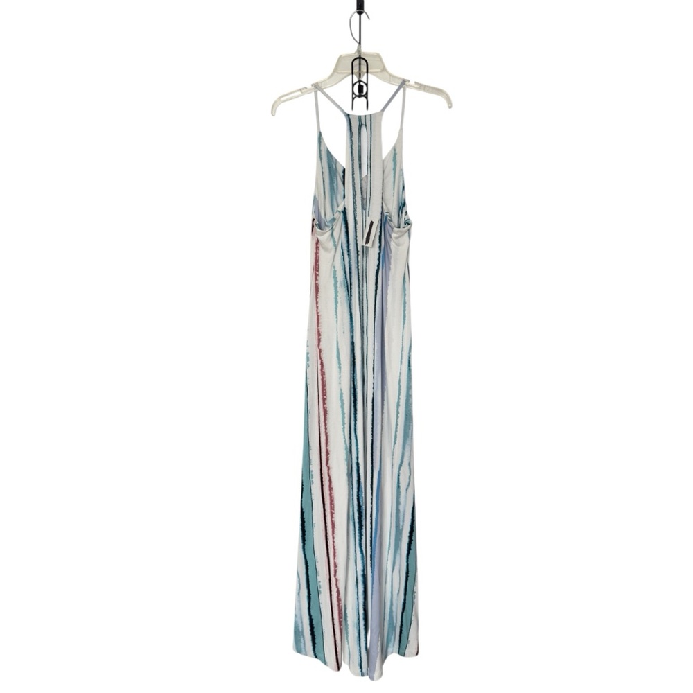 Antibes Blanc X Anthropologie‎ Large Stripe Halter Maxi Dress Vacation, Resort
